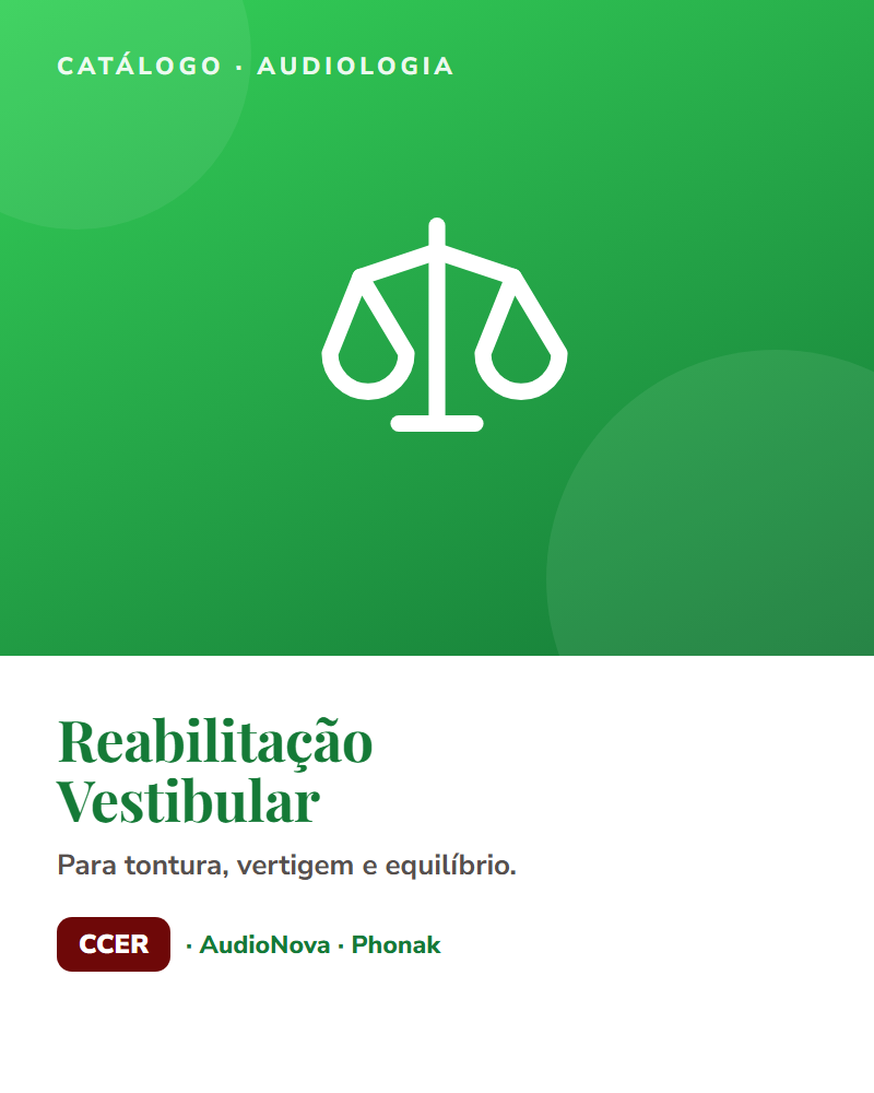 Reabilitação vestibular — audiologia CCER